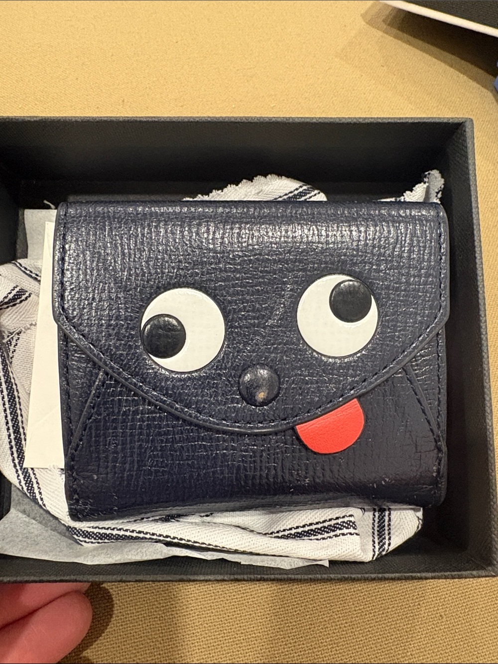 Anya Hindmarch mini trifold zainy wallet